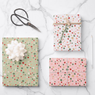 Christmas Confetti Polka Dot Wrapping Paper Set Geschenkpapier Set