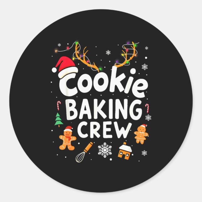Christmas Cookie Baking Crew Family Baking Team Fu Runder Aufkleber (Vorderseite)