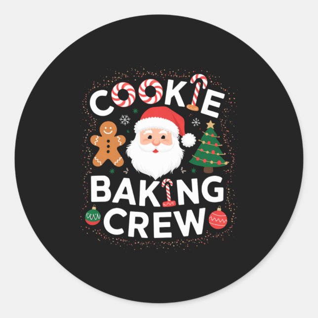 Christmas Cookie Baking Crew Family Christmas Baby Runder Aufkleber (Vorderseite)