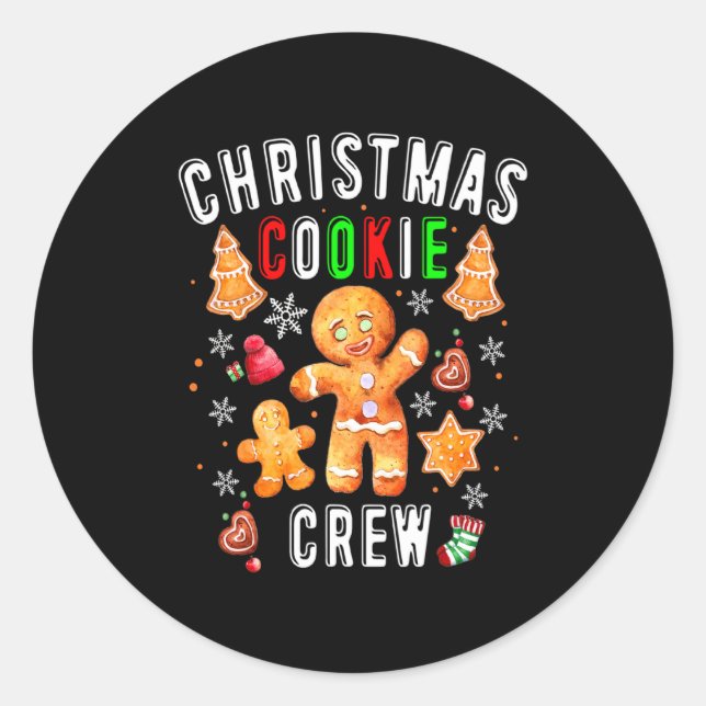Christmas Cookie Crew Baking Team New Xmas Bakers  Runder Aufkleber (Vorderseite)