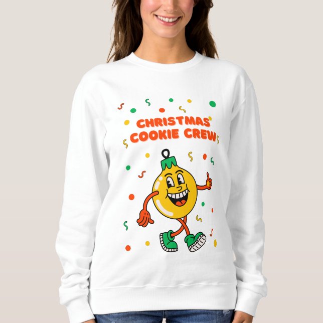 Christmas Cookie Crew, Yellow Ornament, Sweatshirt (Vorderseite)
