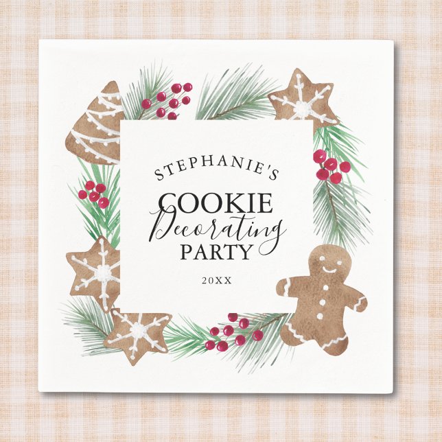 Christmas Cookie Decorating Party Serviette (Von Creator hochgeladen)