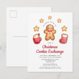 Christmas Cookie Exchange Niedlich Gingerbread Man Einladungspostkarte
