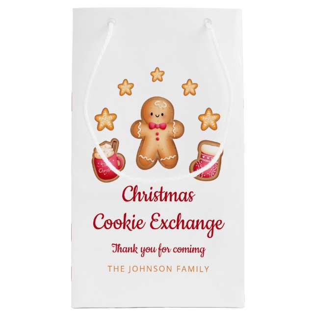 Christmas Cookie Exchange Niedlich Gingerbread Man Kleine Geschenktüte (Rückseite)