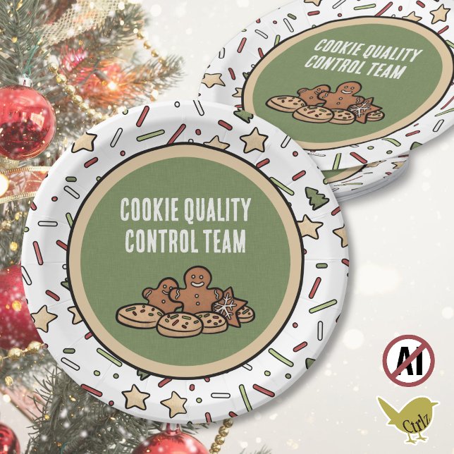 Christmas Cookie Exchange  Pappteller (Christmas cookie exchange party plates featuring a fun customizable message are one of a kind.)