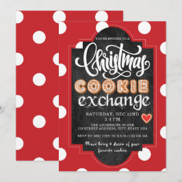Christmas Cookie Exchange Party Red Einladung