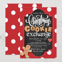 Christmas Cookie Exchange Party Red Polka Dot Einladung