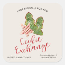 Christmas Cookie Exchange Trendy Watercolor