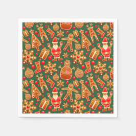 Christmas Cookie Fun Holiday Items on Green Serviette