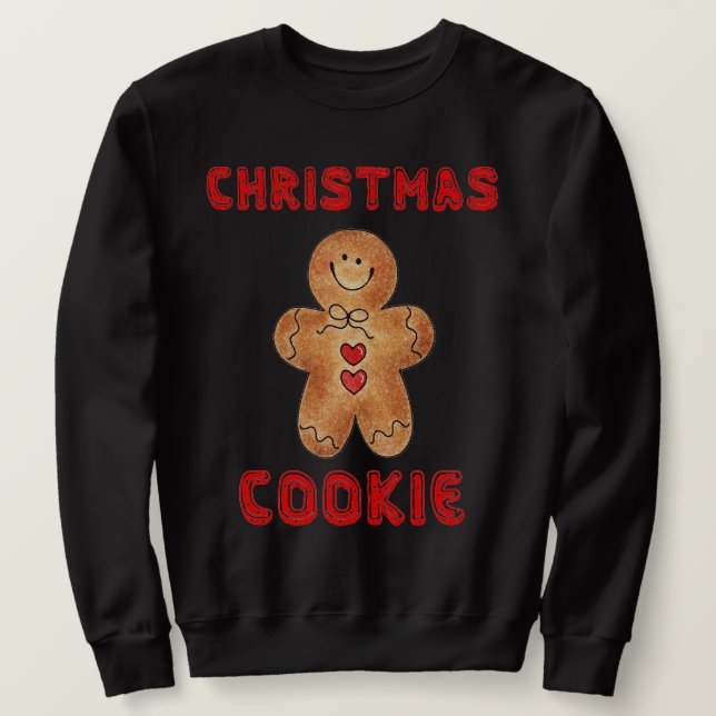 CHRISTMAS COOKIE Funny Ugly Sweater Sweatshirt Gag (Design vorne)