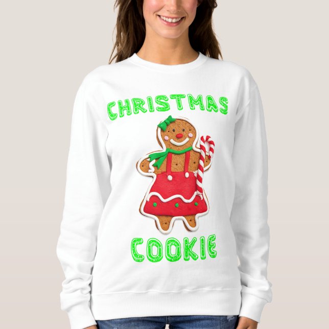 CHRISTMAS COOKIE Funny Ugly Sweater Sweatshirt Gag (Vorderseite)