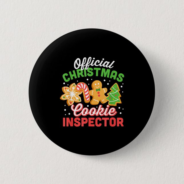 Christmas Cookie Inspector Dad  Button (Vorderseite)