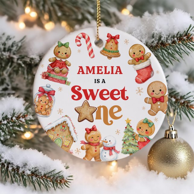 Christmas Cookie Sweet One 1st Birthday  Keramik Ornament (Von Creator hochgeladen)