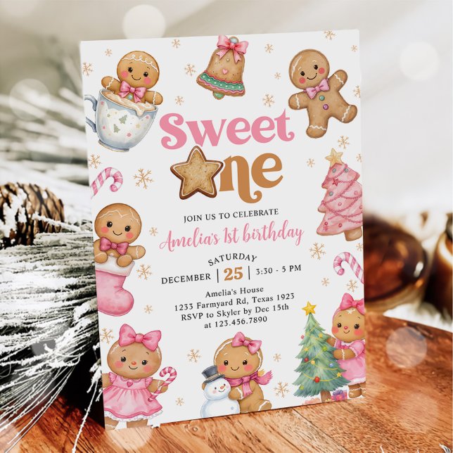 Christmas Cookie Sweet One 1st Birthday Party Einladung (Von Creator hochgeladen)
