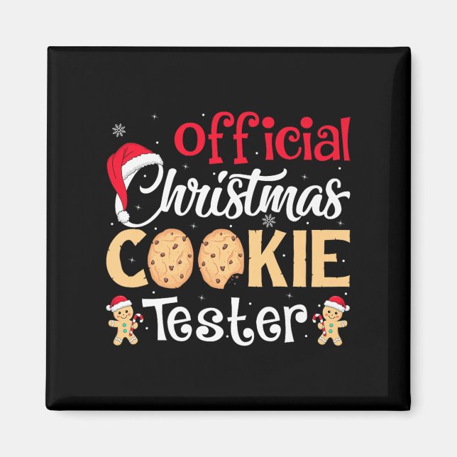 Christmas Cookie Tester Funny Baking Crew Xmas Pre Magnet (Vorne)