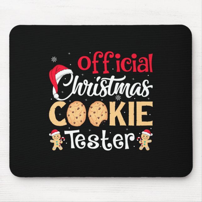 Christmas Cookie Tester Funny Baking Crew Xmas Pre Mousepad (Vorne)