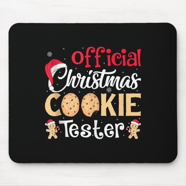 Christmas Cookie Tester Funny Baking Crew Xmas Tan Mousepad (Vorne)