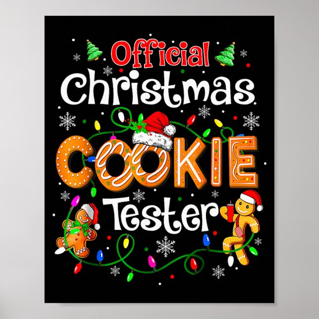 Christmas Cookie Tester Taster Baking Crew Toddle  Poster (Vorne)