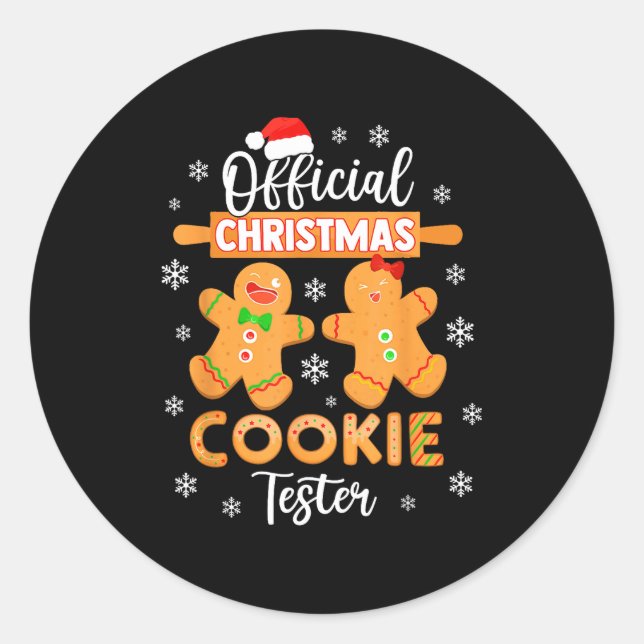 Christmas Cookie Tester Taster Baking Crew Toddle  Runder Aufkleber (Vorderseite)