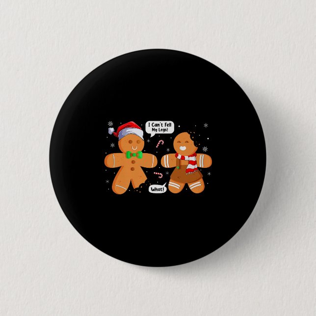 Christmas Cookie Xmas Family Funny Gingerbread Boy Button (Vorderseite)