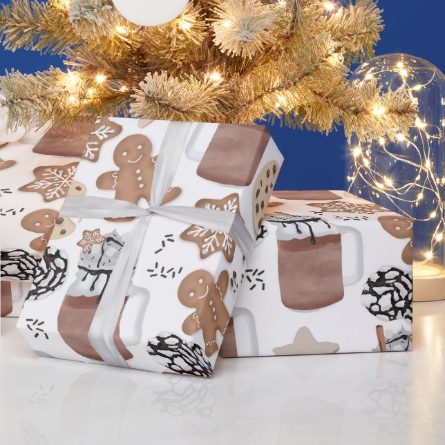 Christmas Cookies and Hot Cocoa Holiday Baking Geschenkpapier (Feiertage)