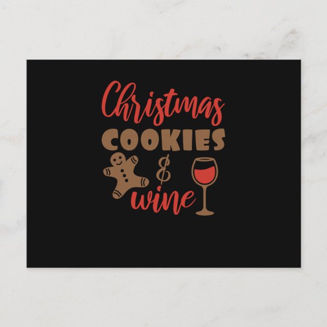Christmas cookies and wine ankündigungspostkarte (Vorderseite)