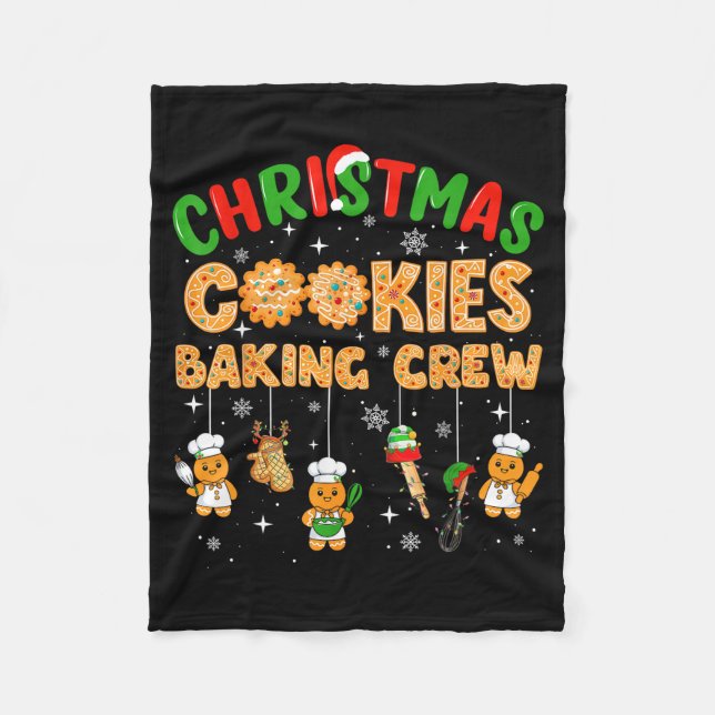 Christmas Cookies Baking Crew Funny Cookie Family  Fleecedecke (Vorderseite)