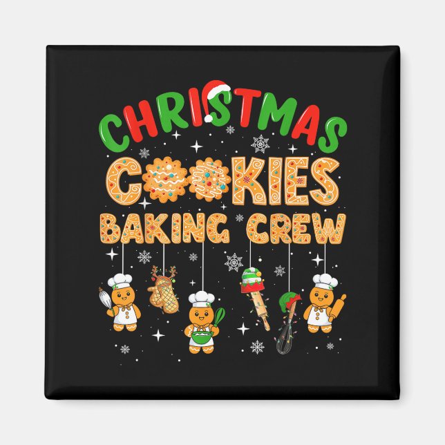Christmas Cookies Baking Crew Funny Cookie Family  Magnet (Vorne)