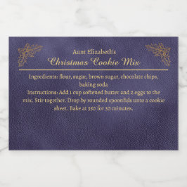 Christmas Cookies Baking Mix Personalized Blue Lebensmitteletikett