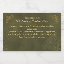 Christmas Cookies Baking Mix Personalized Green Lebensmitteletikett