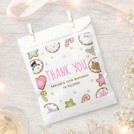 Christmas Cookies Birthday Party Pink Thank You Geschenktütchen