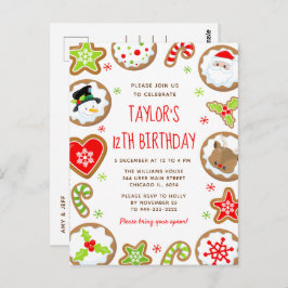Christmas Cookies Birthday Party Red and Green Postkarte