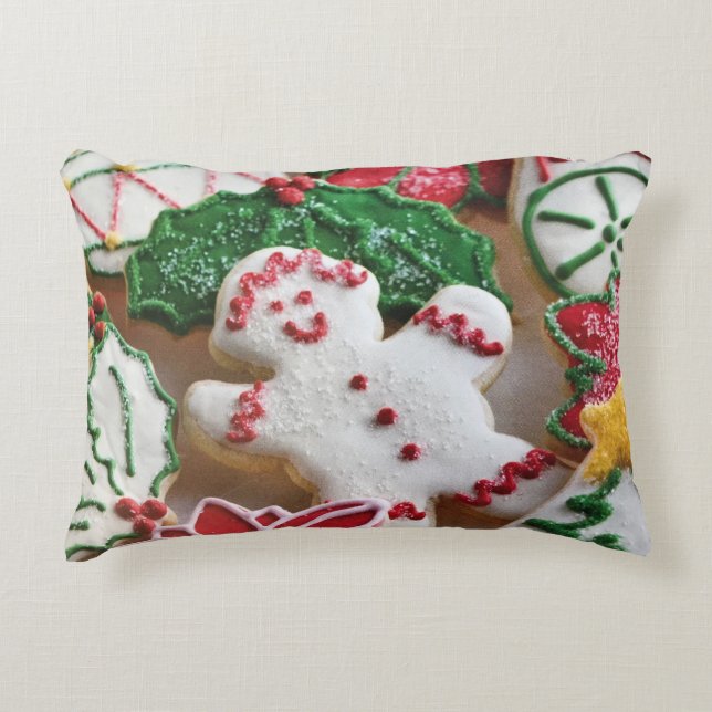 ***CHRISTMAS COOKIES*** PILLOW & SOLID RED BACK DEKOKISSEN (Vorderseite)