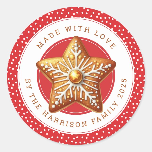 Christmas Cookies Round Stickers (Vorderseite)