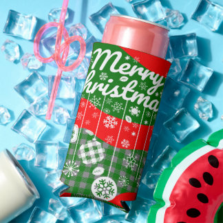 Christmas Cooler – White Ornaments & Merry Xtmas Selters Dosenkühler