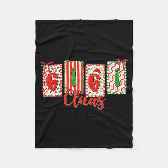 Christmas Coquette Bow Gigi Claus Xmas Family Matc Fleecedecke (Vorderseite)