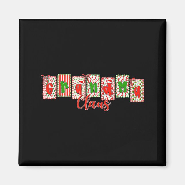 Christmas Coquette Bow Grandma Claus Xmas Family M Magnet (Vorne)