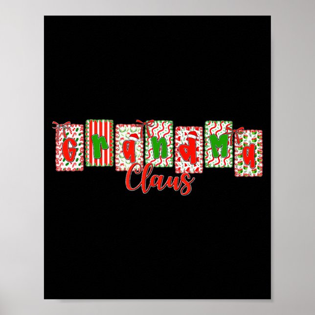Christmas Coquette Bow Grandma Claus Xmas Family M Poster (Vorne)