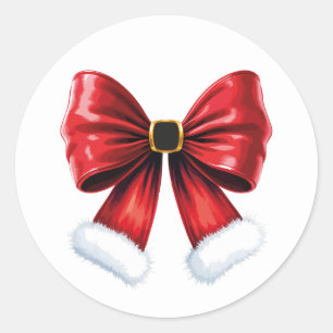 Christmas Coquette Bow Runder Aufkleber