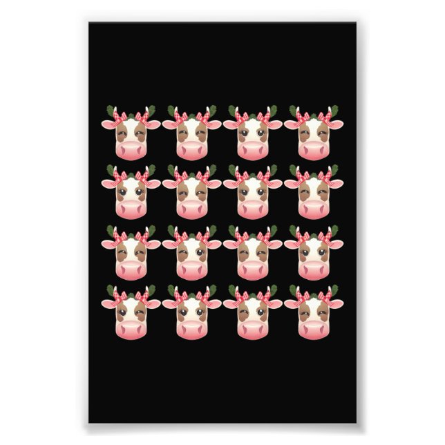 Christmas Coquette Highland Cow Western Xmas Fotodruck (Vorne)