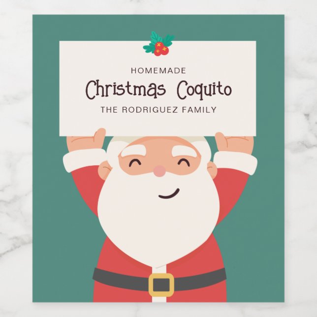 Christmas Coquito Weinetikett (Einzelnes Label)