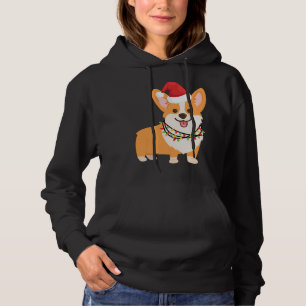 Christmas Corgi Dog mit Weihnachtsmannmütze und We Hoodie