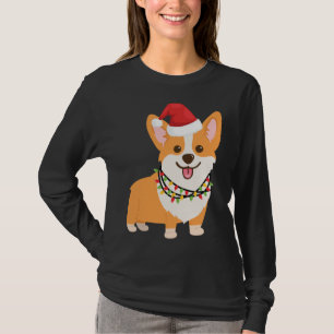 Christmas Corgi Dog mit Weihnachtsmannmütze und We T-Shirt