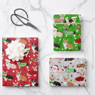 Christmas Corgi Dogs Geschenkpapier Set