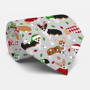 Christmas Corgi Dogs Neck Tie Krawatte