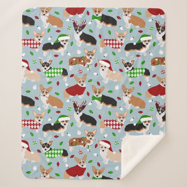 Christmas Corgi Dogs Sherpadecke (Vorderseite)