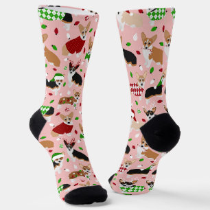Christmas Corgi Dogs Socks Socken