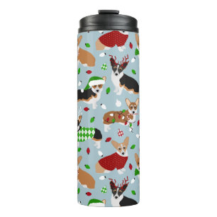 Christmas Corgi Dogs Thermosbecher