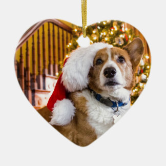 Christmas Corgi Keramik Ornament
