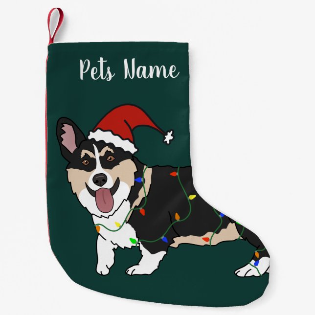 Christmas Corgi Kleiner Weihnachtsstrumpf (Vorderseite)
